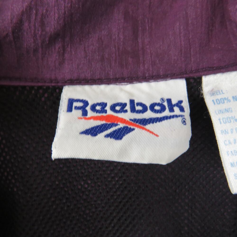 1990s Vintage Reebok Purple Wind Breaker Jacket Retro Streetwear - Picture 12 of 15